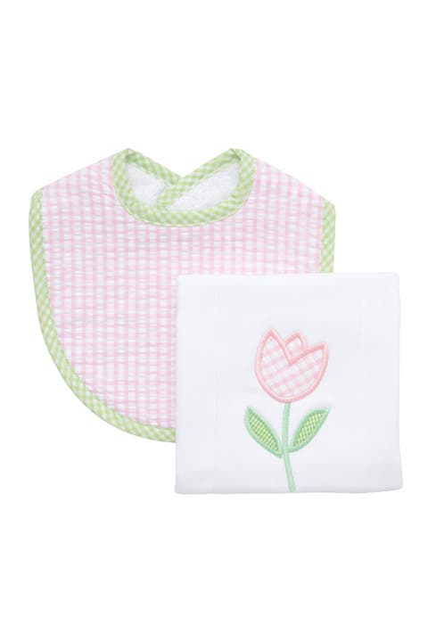 Pretty in Pink Basic Bib & Burp Boxed Set