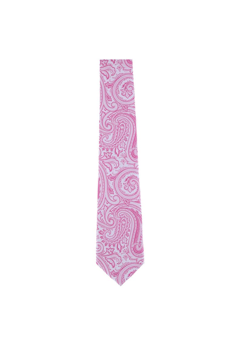 Sobee Paisley Silk Necktie & Sutton Pocket Square Bundle, Alternate, color, Pink & White