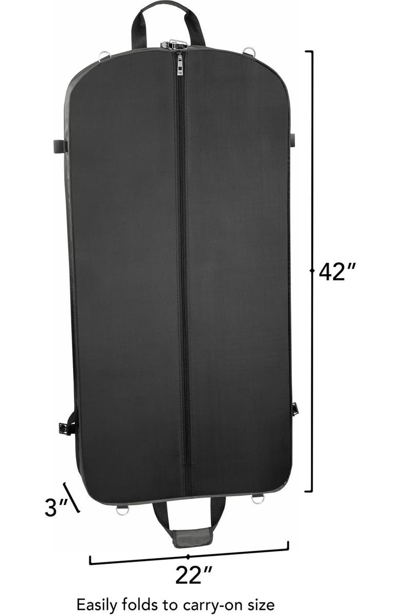 Wallybags 42" Premium Travel Garment Bag With Shoulder Strap, Red, Alternate, color, Grey