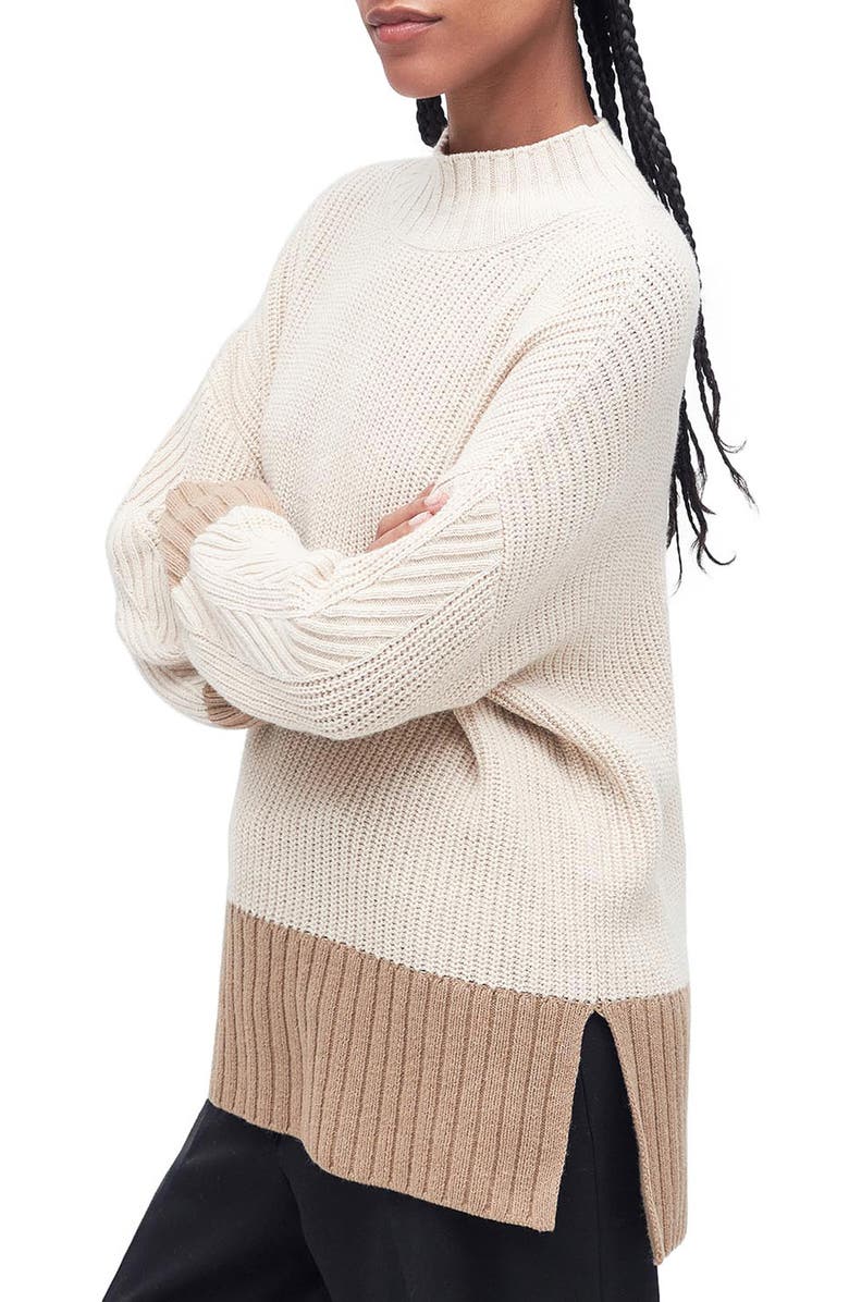Barbour Elsa Cotton & Wool Blend Funnel Neck Sweater, Alternate, color, 