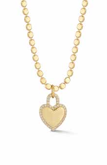 GLAZE JEWELRY Pavé Cubic Zirconia Heart Lock Pendant Necklace