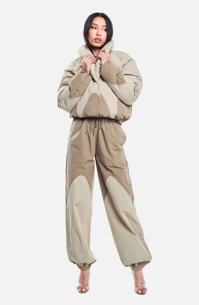 OW Collection SWIRL Puffer Jacket, Alternate, color, Beige / Tan