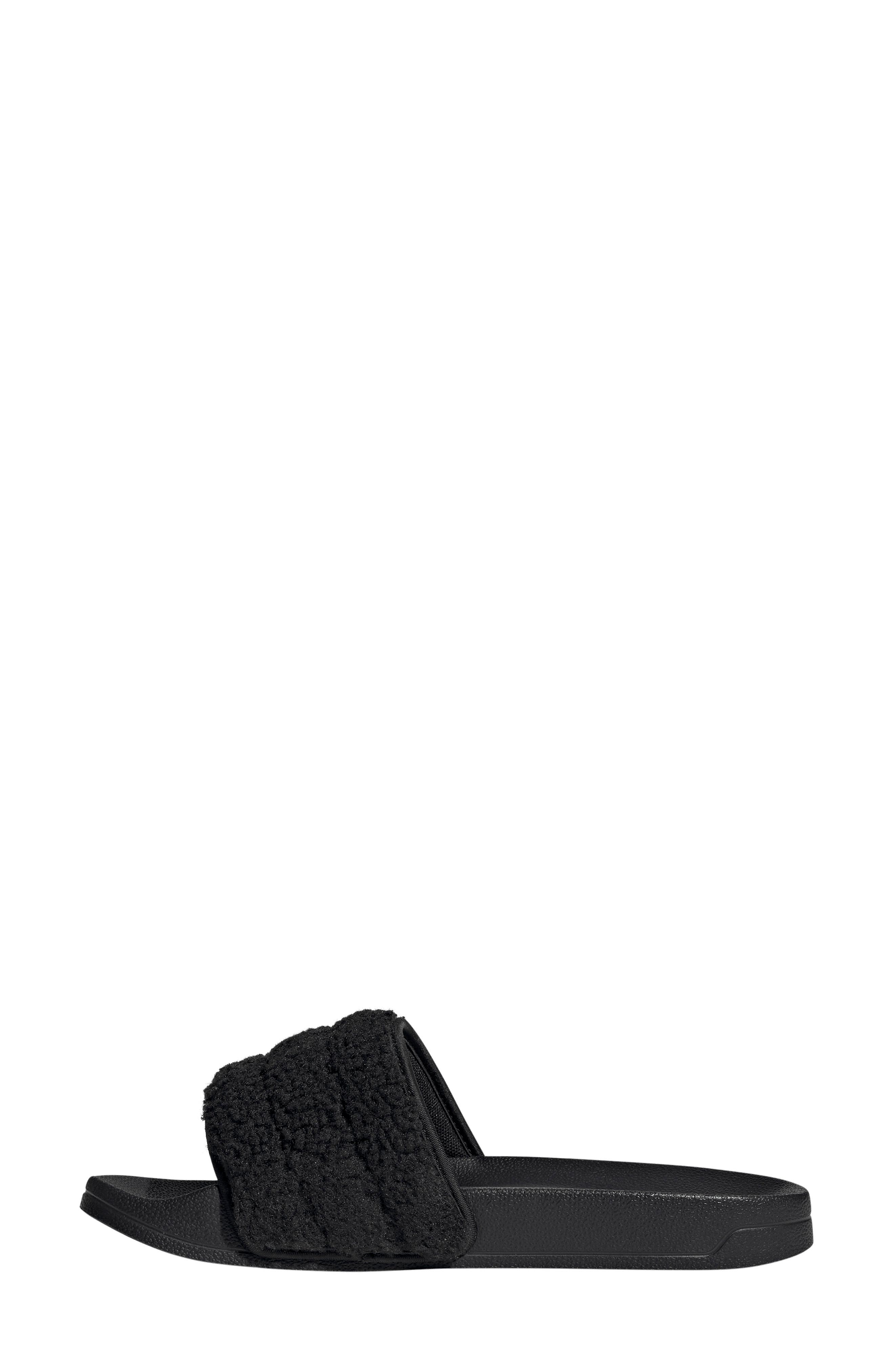 Adilette No Shower Slide Sandal, Alternate, color, CORE BLACK/ CORE BLACK