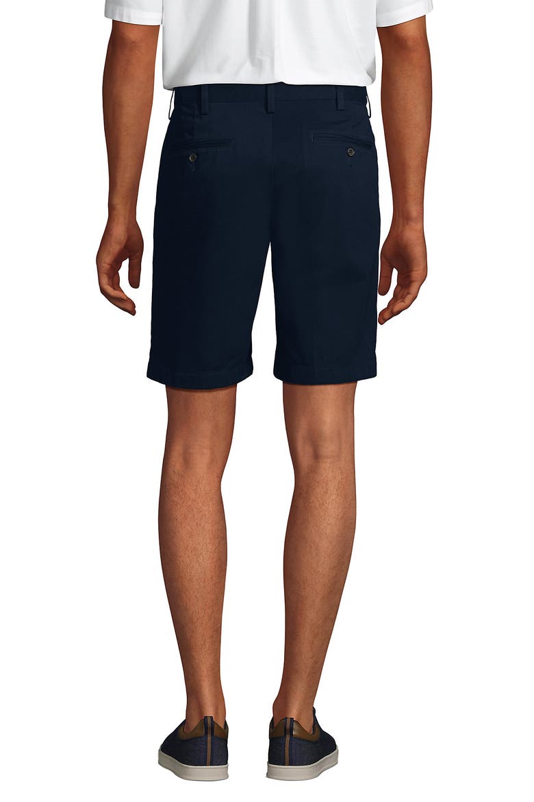 Comfort Waist Pleated 9" No Iron Chino Shorts, Alternate, color, Radiant Navy