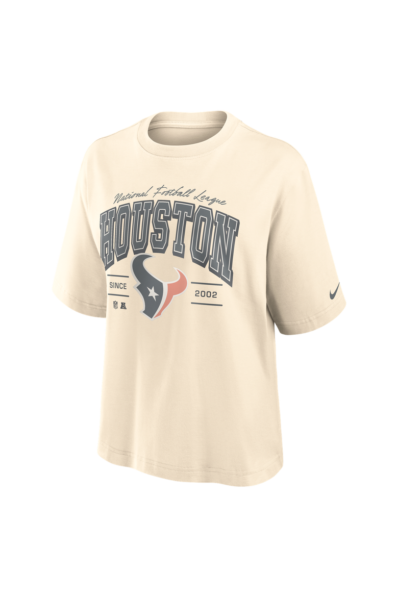 Women's Nike Cream Houston Texans Vintage Mod Boxy T-Shirt, Alternate, color, Cream