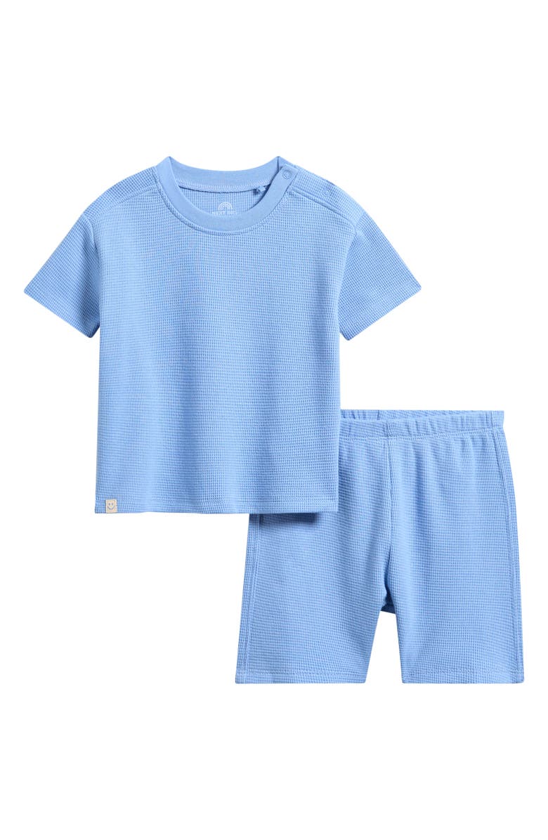 NEXT Waffle Knit T-Shirt & Shorts Set, Main, color, Blue