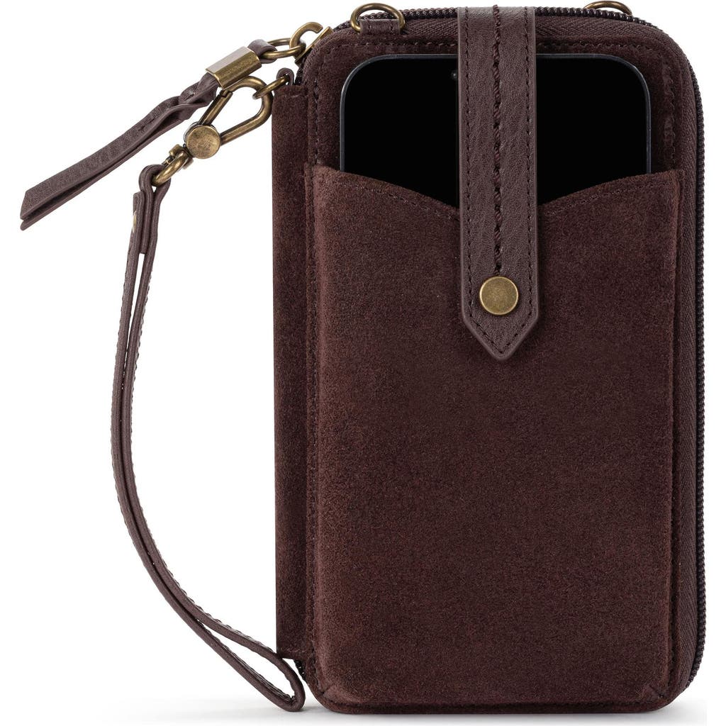 The Sak Silverlake N/s Smartphone Crossbody In Mahogany Suede