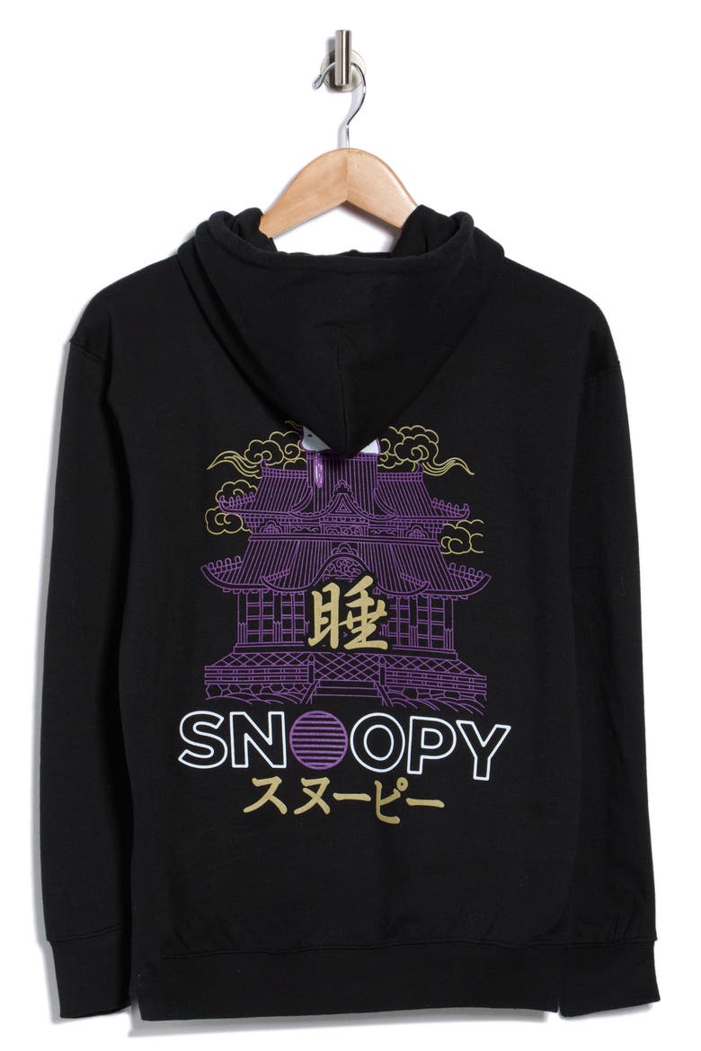 Snoopy Palace Graphic Hoodie, Alternate, color, BLACK