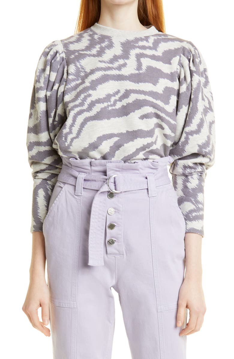 Ted Baker London Satrice Zebra Stripe Cotton Blend Top, Main, color,