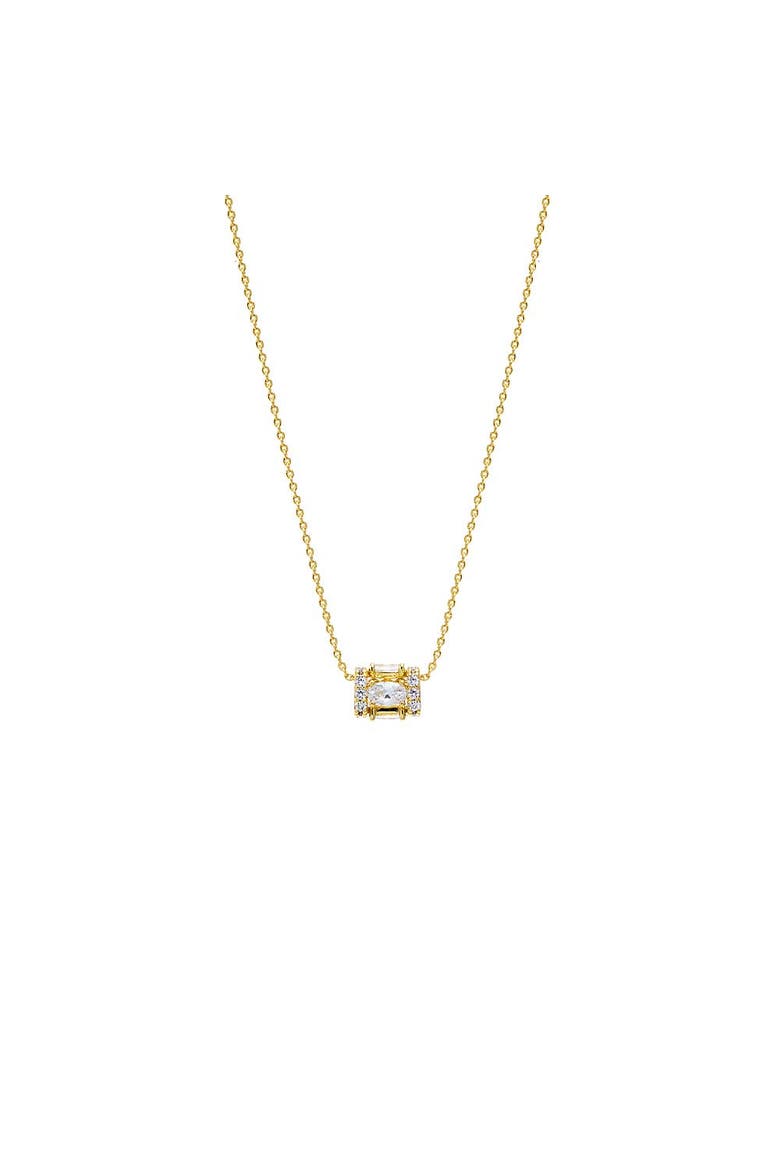 Baguette Roller Charm Necklace, Main, color, Gold