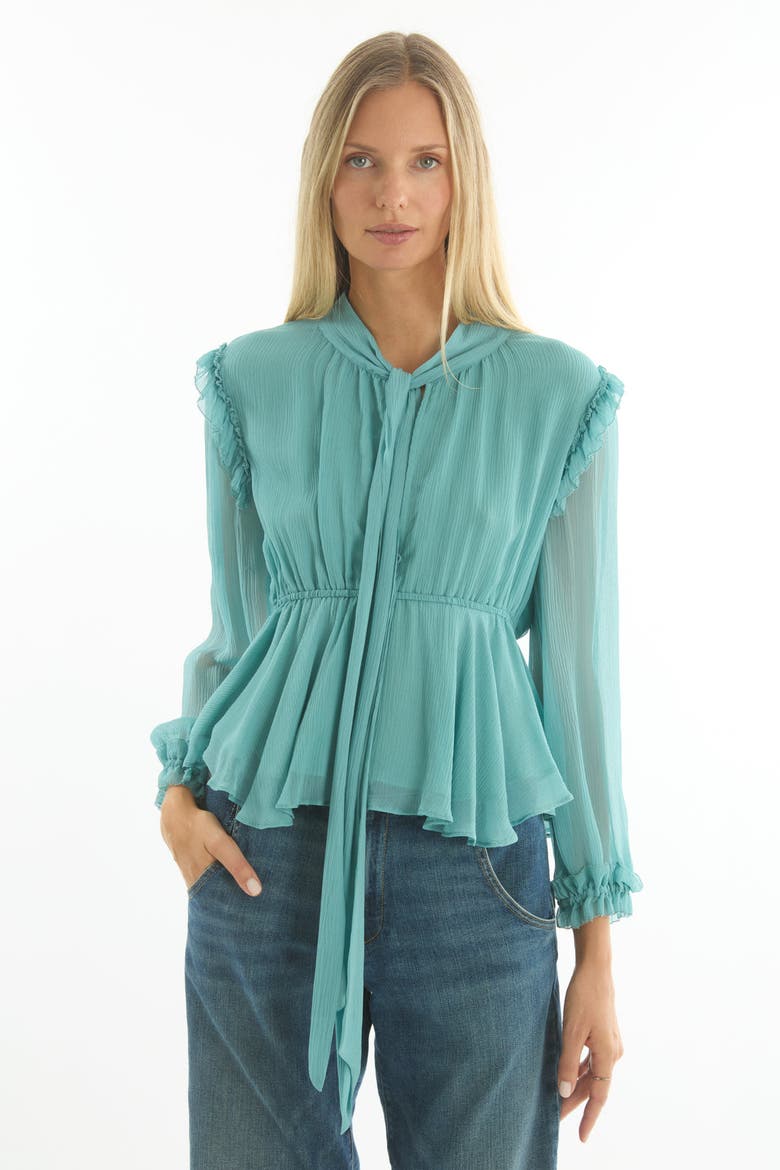 Camila Blouse, Alternate, color, CYAN GREEN