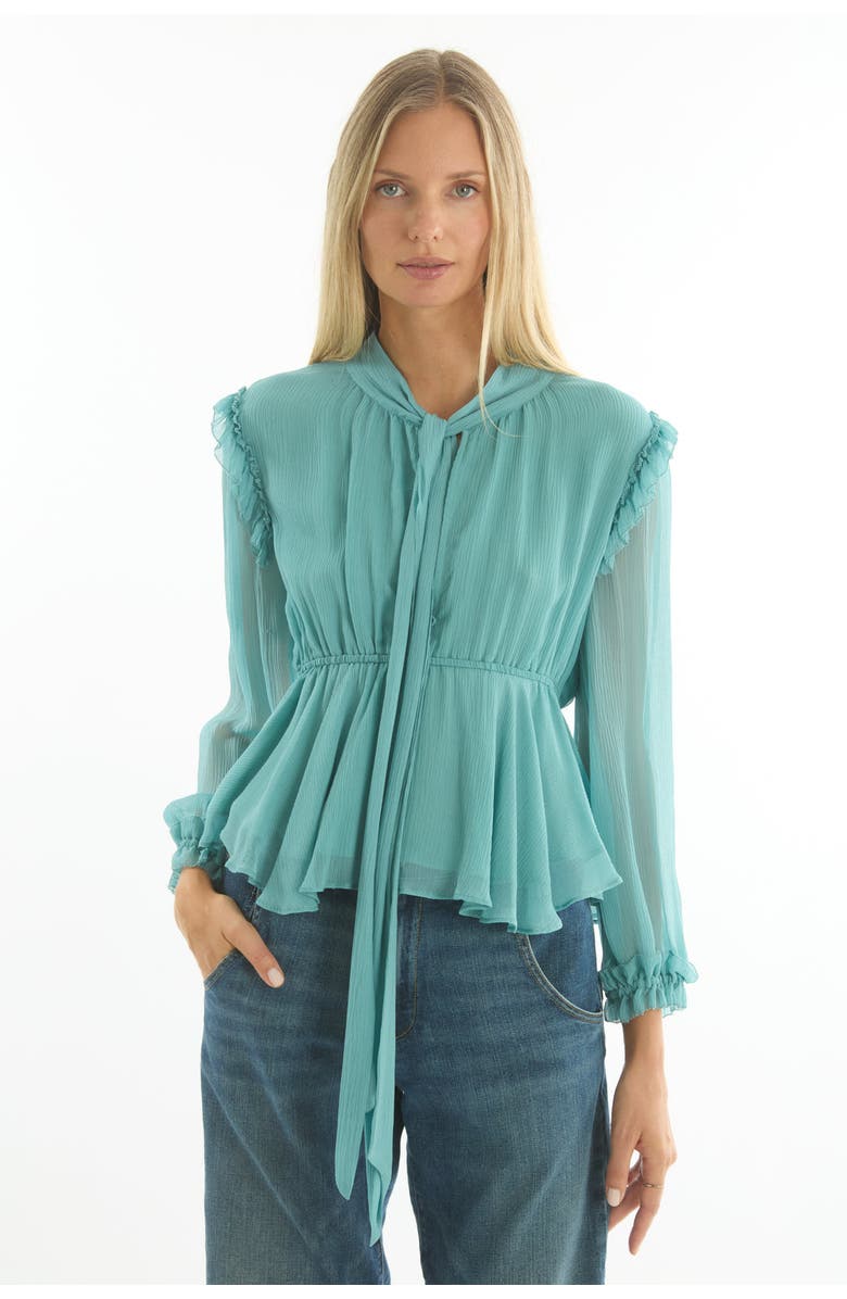 SECRET MISSION Camila Blouse, Alternate, color, Cyan Green