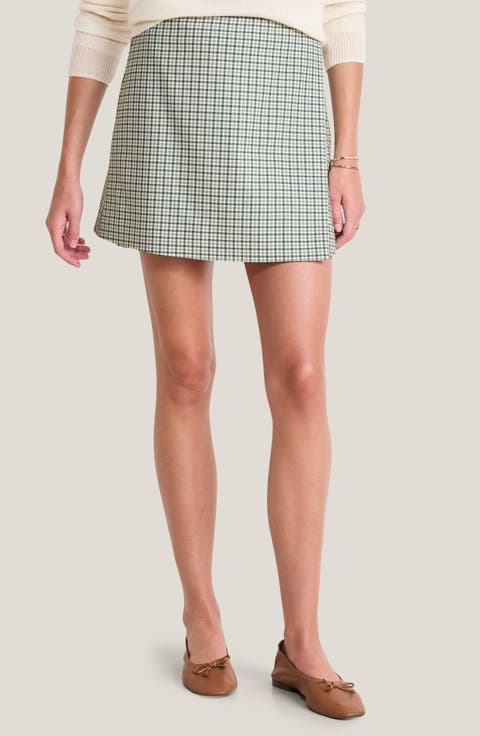 Meg Plaid Wool Blend Miniskirt