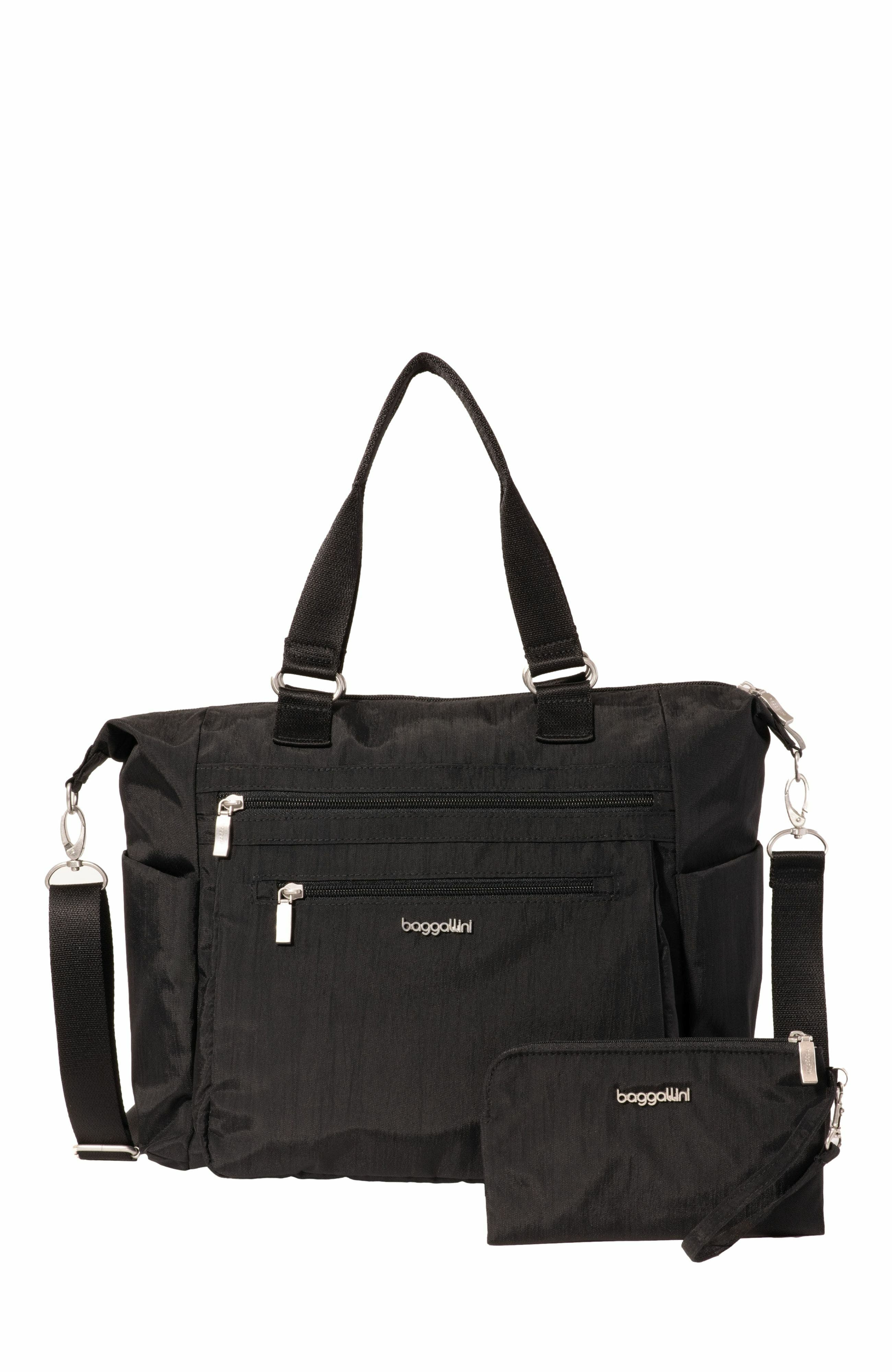 BAGGALLINI Trifecta Convertible Backpack with RFID Wristlet, Main, color, Black