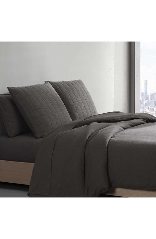 Calvin Klein Home Mélange Cotton Flannel Sham In Dark Brown