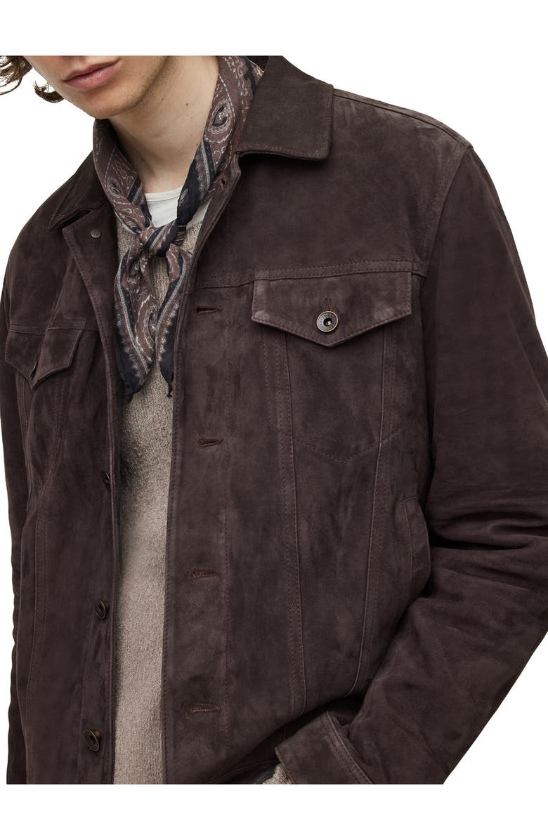 John Varvatos Brandon Suede Trucker Jacket, Alternate, color, 