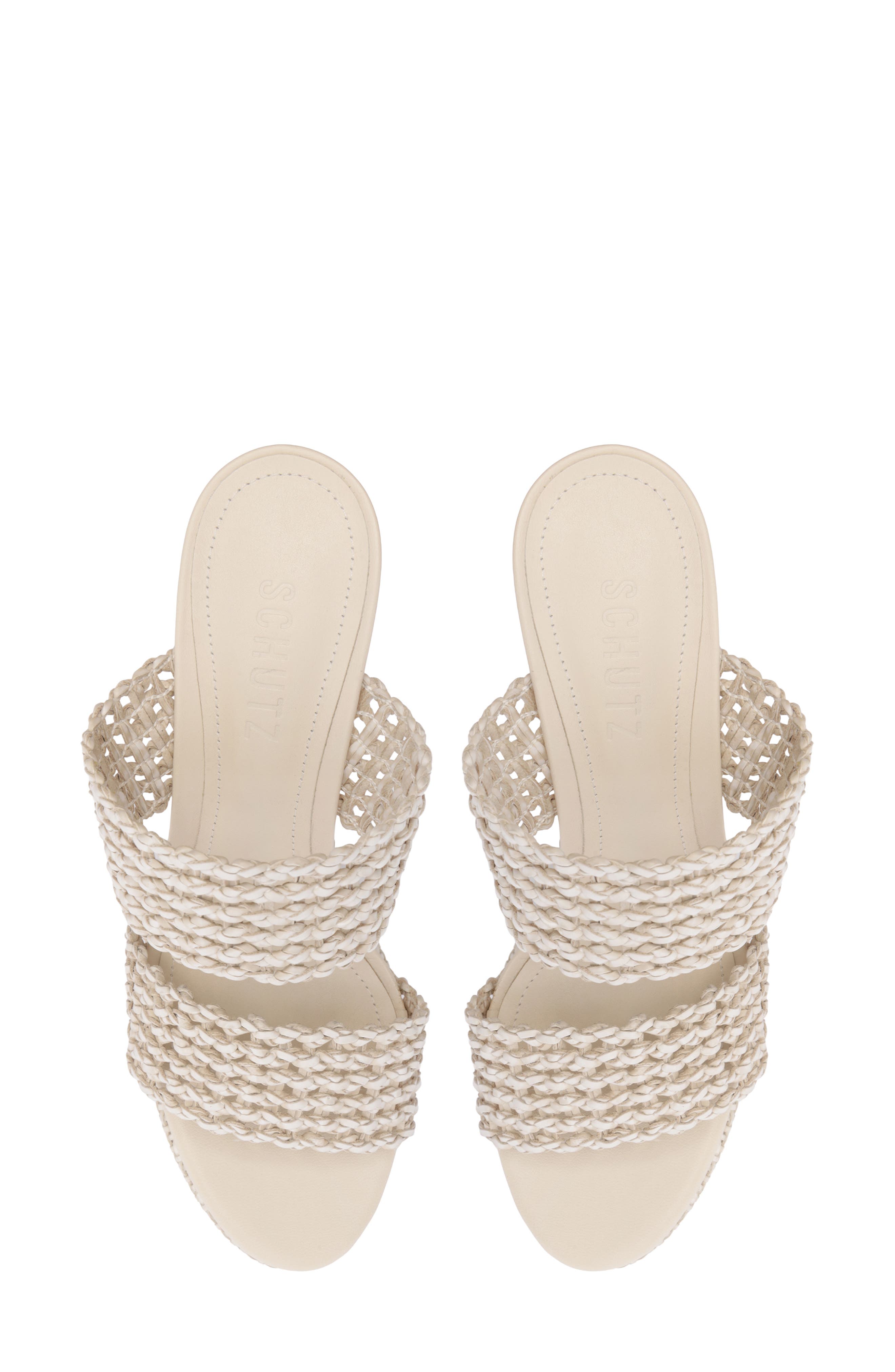 Schutz Aberdeen Platform Slide Sandal, Alternate, color, Sugar White