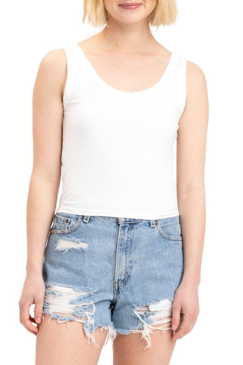 Mirabel Luxe Jersey Crop Tank, Main, color, WHITE
