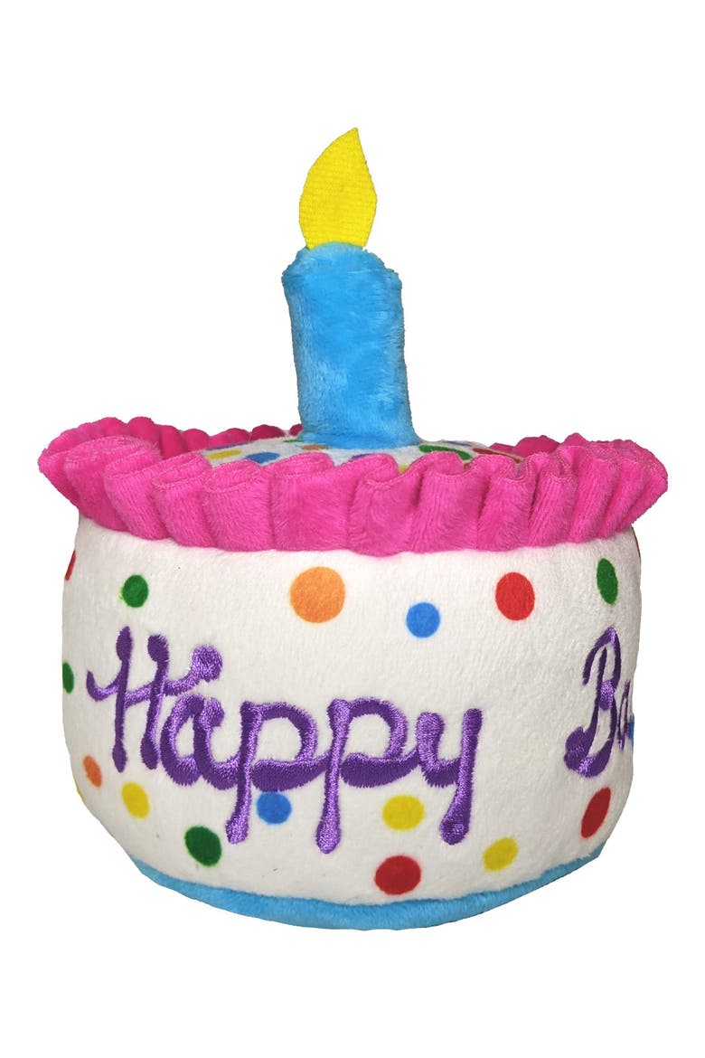 Happy Bark Birthday Cake Plush Dog Toy, Alternate, color, PINK