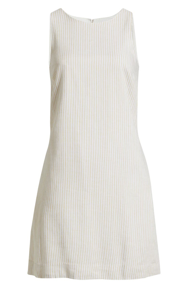 CeCe Stripe A-Line Linen Blend Minidress, Alternate, color, 