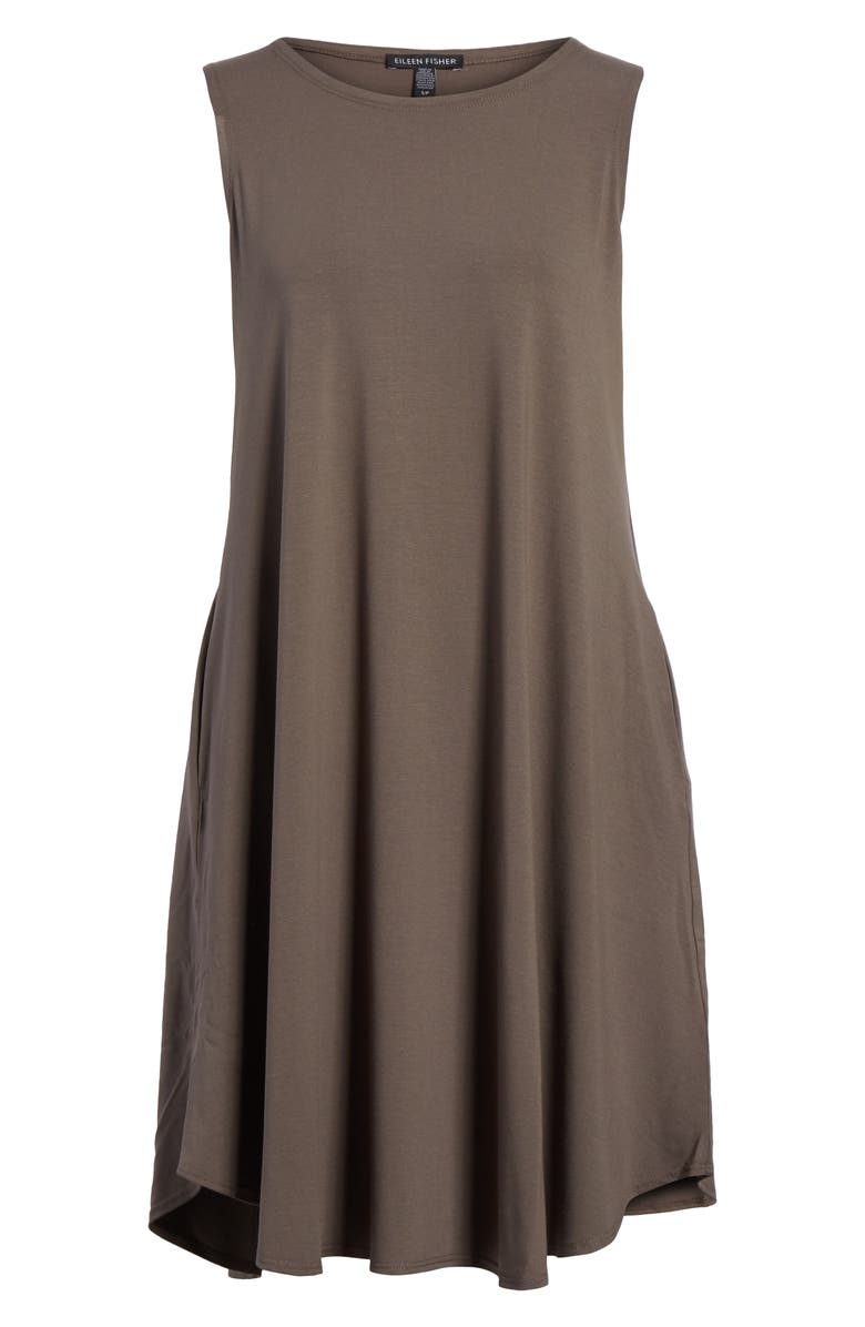 Eileen Fisher Jersey Jewel Neck Flare Dress, Alternate, color, 