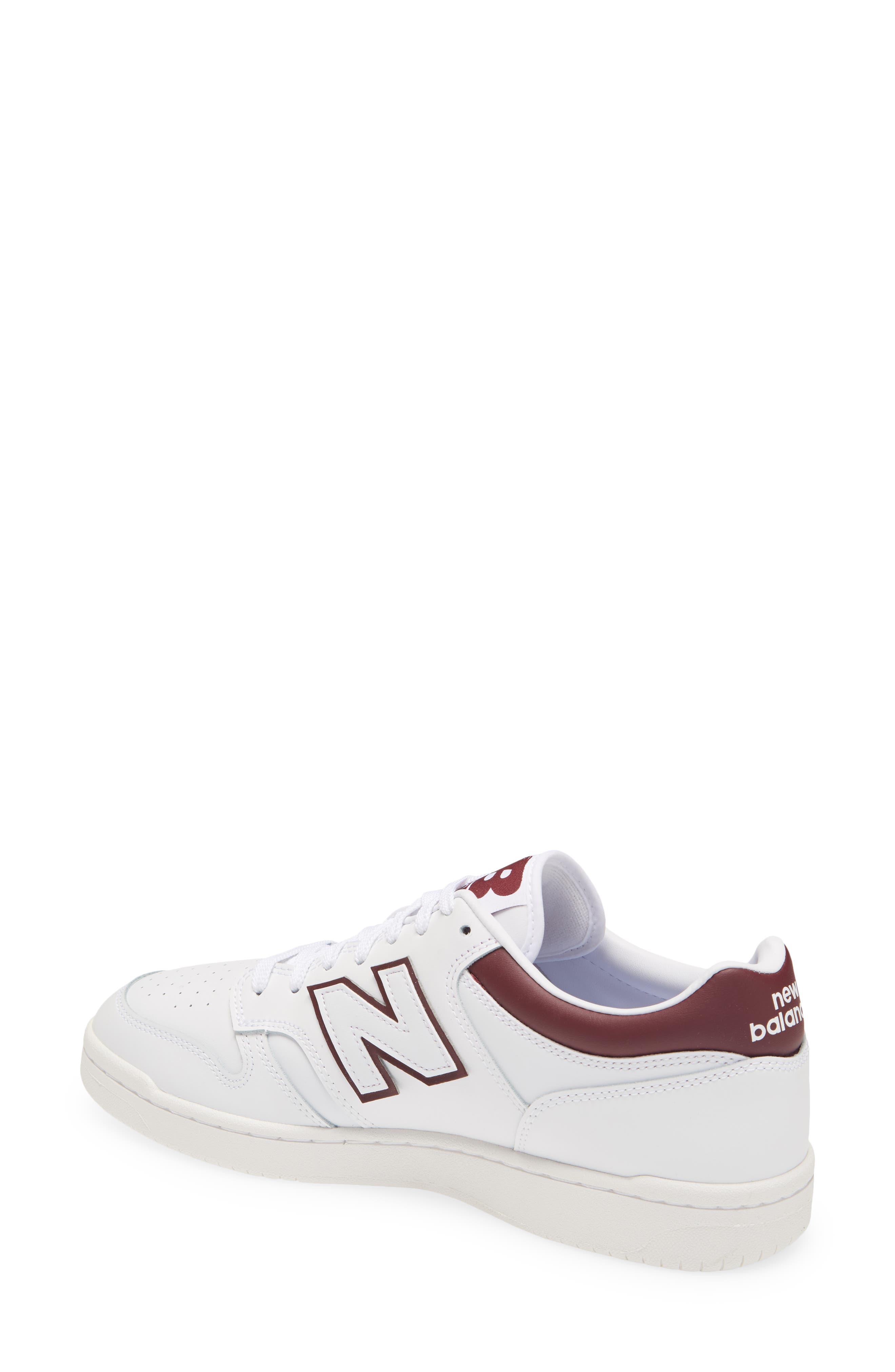 New Balance 480 Basketball Sneaker, Alternate, color, White/ Burgundy