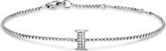 David Yurman Petite Pavé Initial Chain Bracelet in Sterling Silver with Diamonds