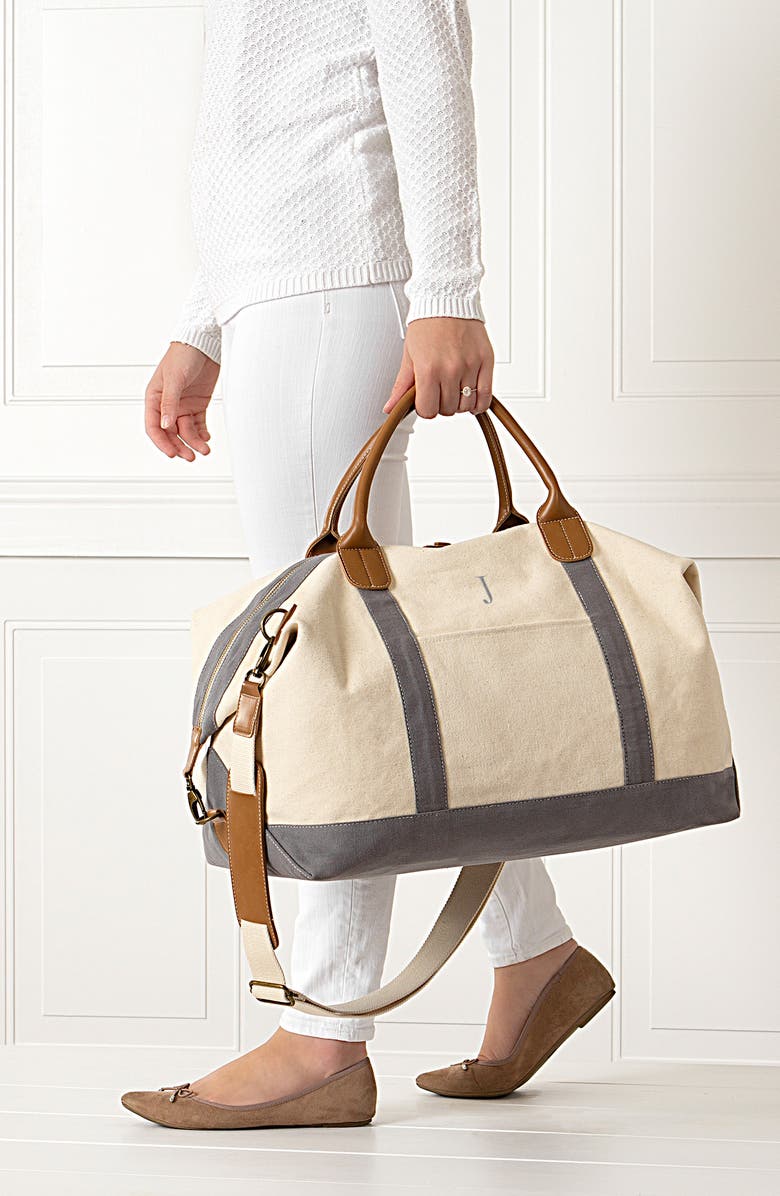 Cathy's Concepts Cathys Concepts Monogram Canvas Duffle Bag, Alternate, color,