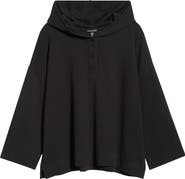 Eileen Fisher Hooded Cotton Blend Thermal Knit Top