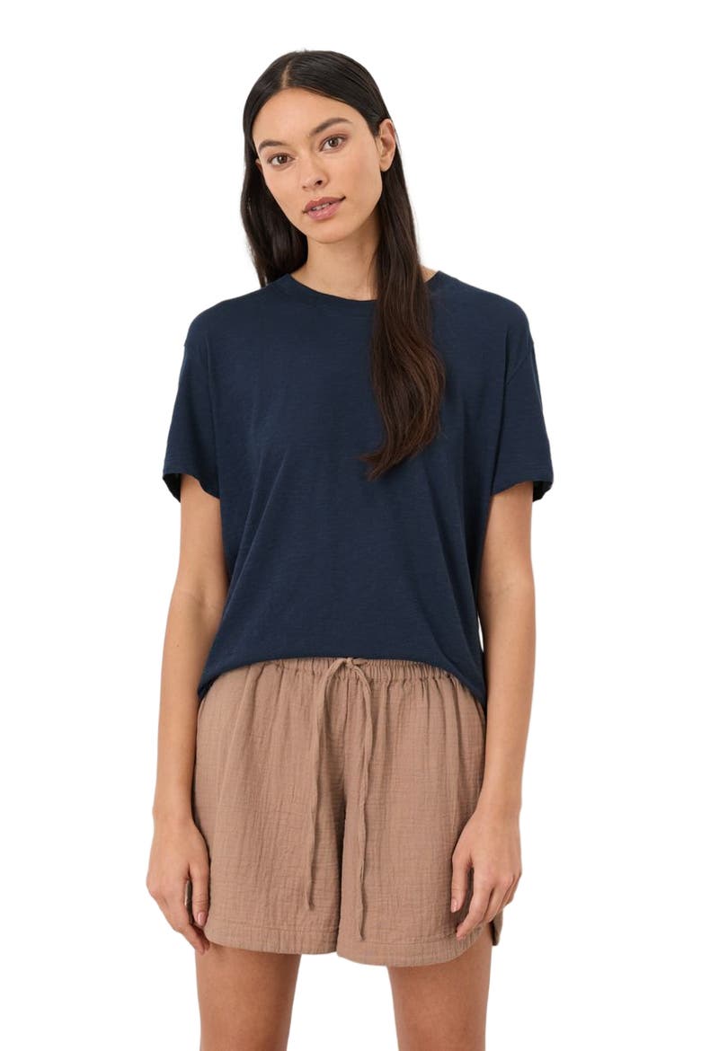 Organic Cotton Featherweight Slub Relaxed Tee, Alternate, color, Navy