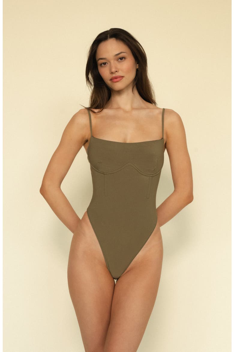 Jonah One-Piece Swimsuit, Alternate, color, KHAKI