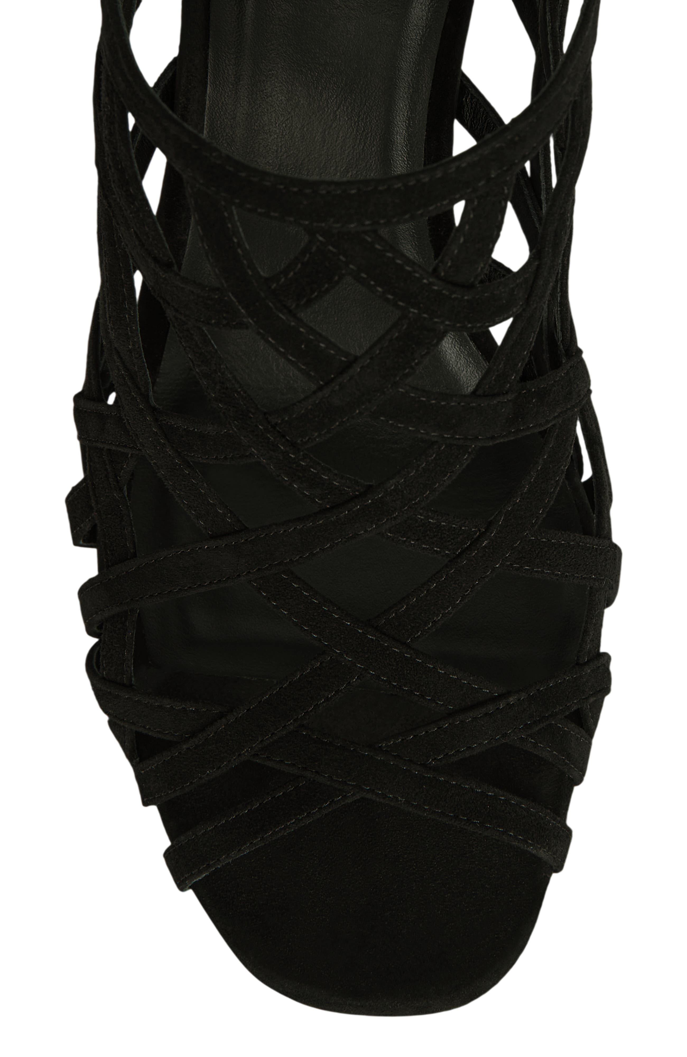 Wedge Cage Sandals in Suede, Alternate, color, multicolor