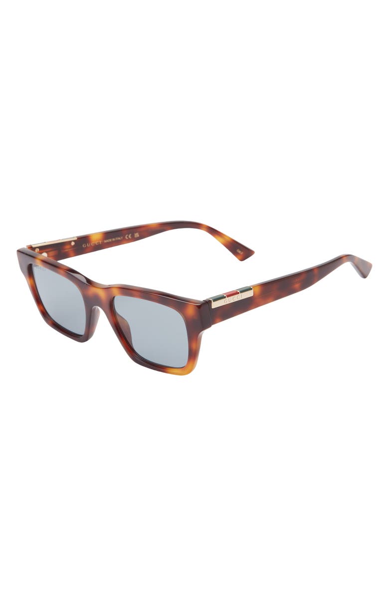 Gucci 51mm Rectangular Sunglasses, Alternate, color, Havana