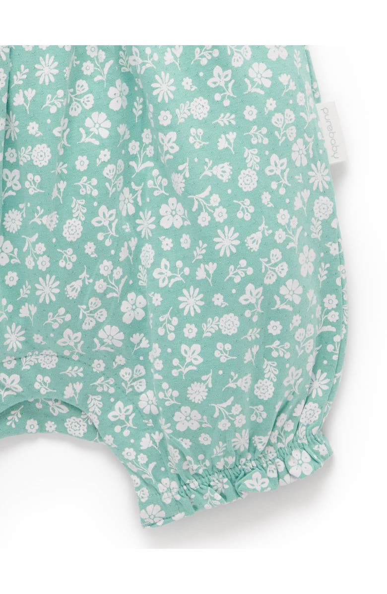 Purebaby Ruffle Shortie Romper & Headband Set, Alternate, color, Silhouette Print