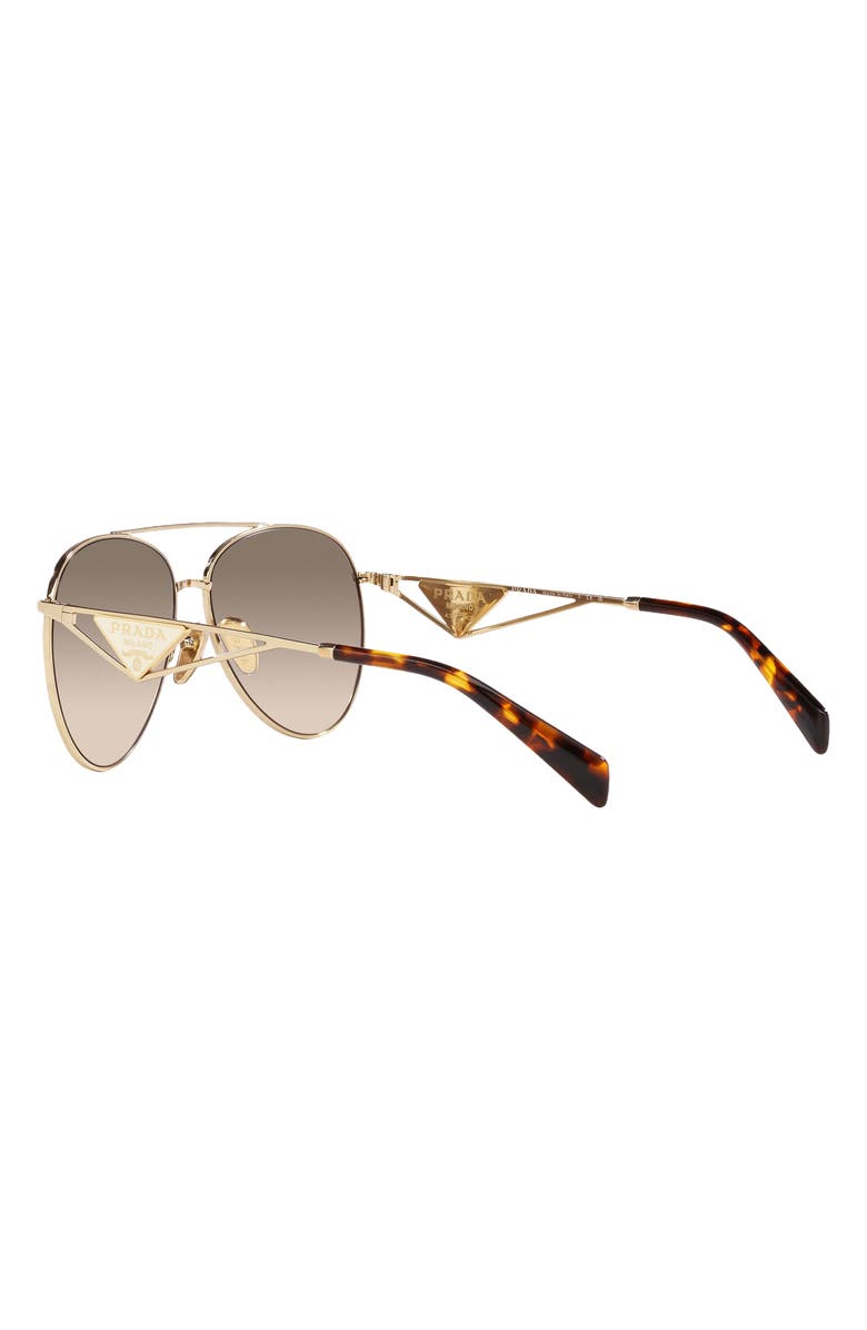 Prada 56mm Gradient Pilot Sunglasses, Alternate, color, Pale Gold