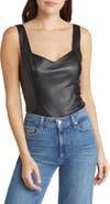 PAIGE Rinna Faux Leather Bodysuit