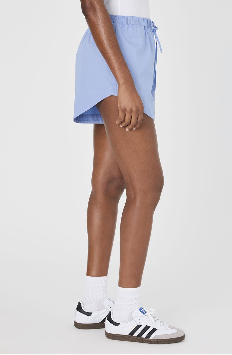 French Connection Alexis Cotton Drawstring Shorts, Alternate, color, Oxford Blue