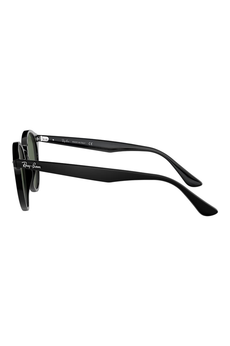 Highstreet 49mm Round Sunglasses, Alternate, color, BLACK