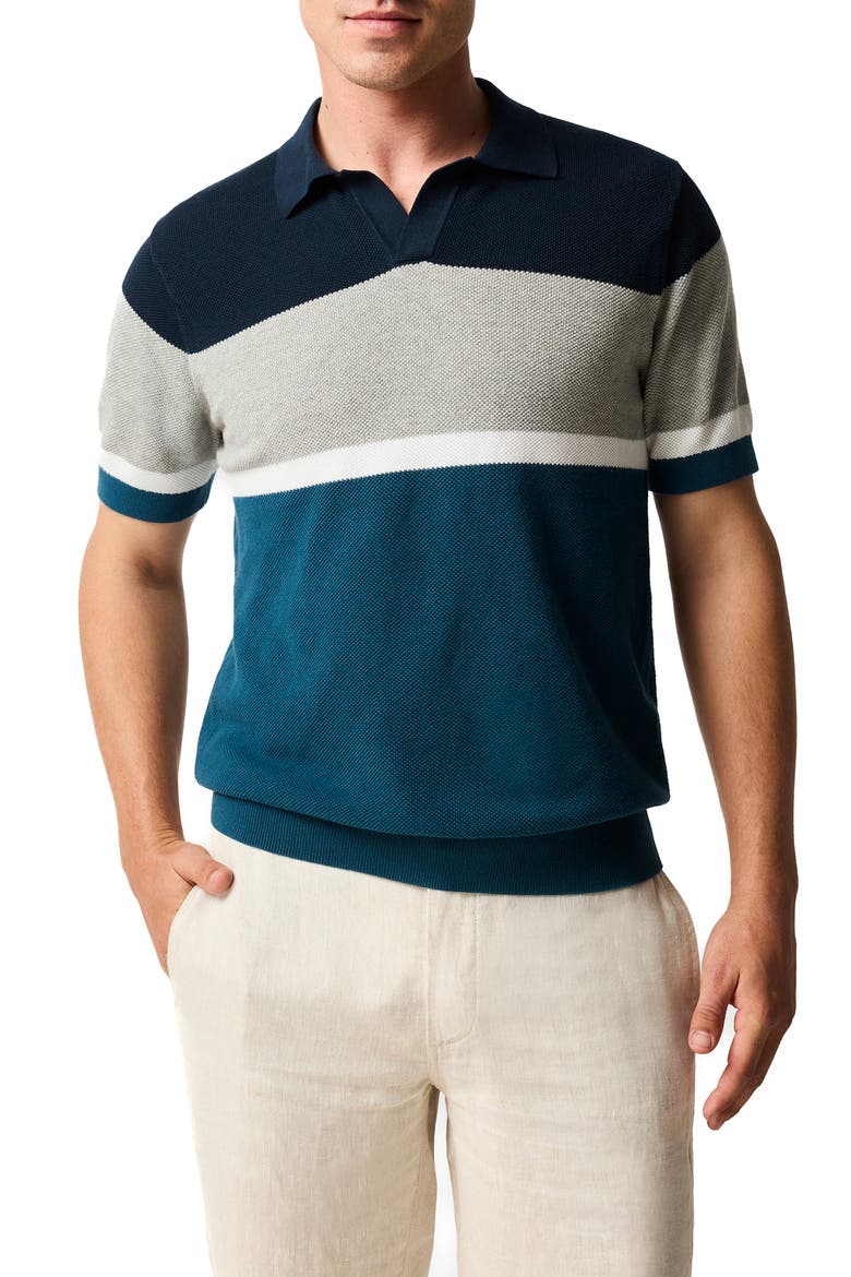 Brunswick Johnny Collar Polo Sweater, Main, color, TEAL