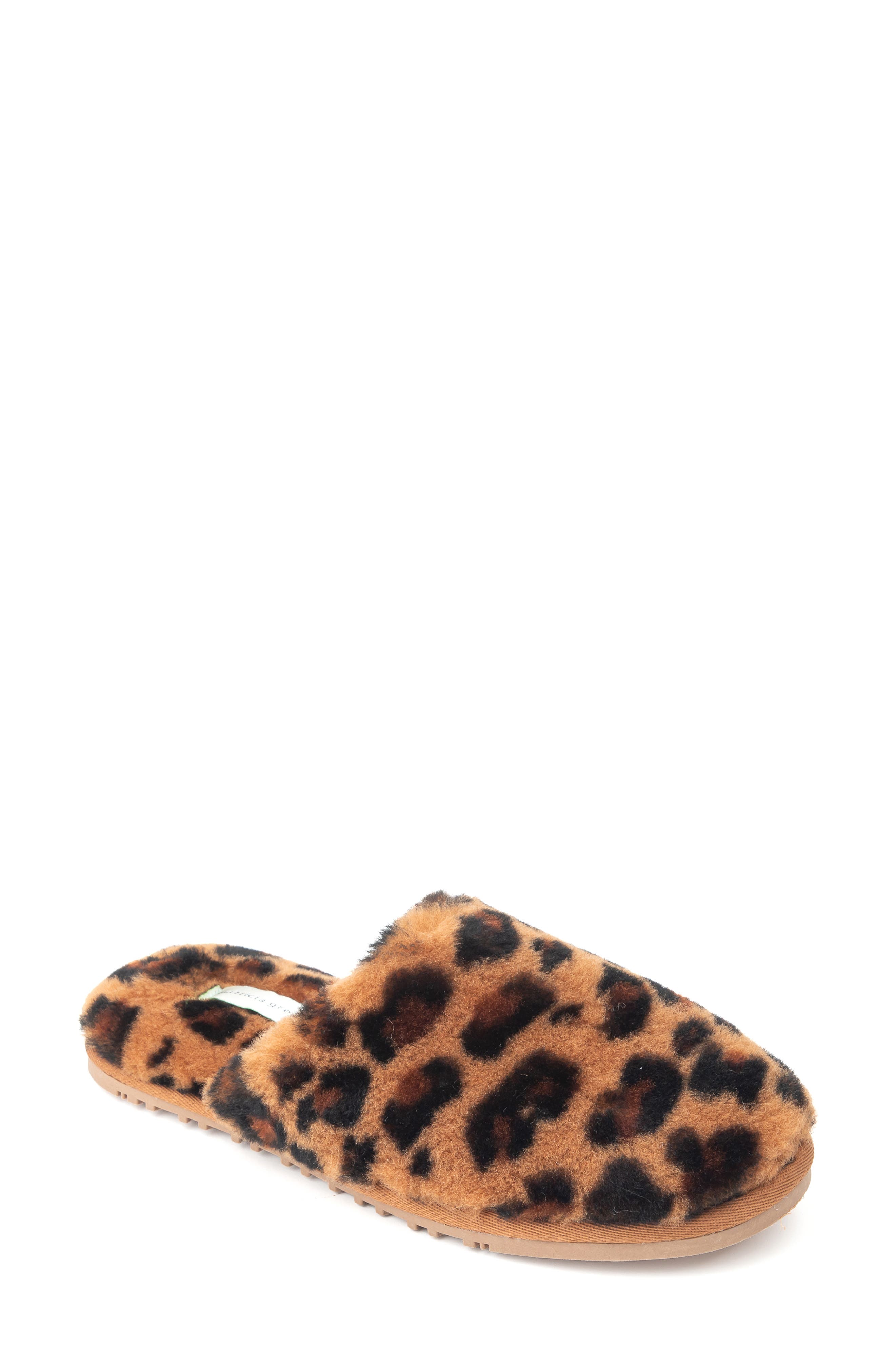 Montana Genuine Shearling Slipper, Main, color, LEOPARD