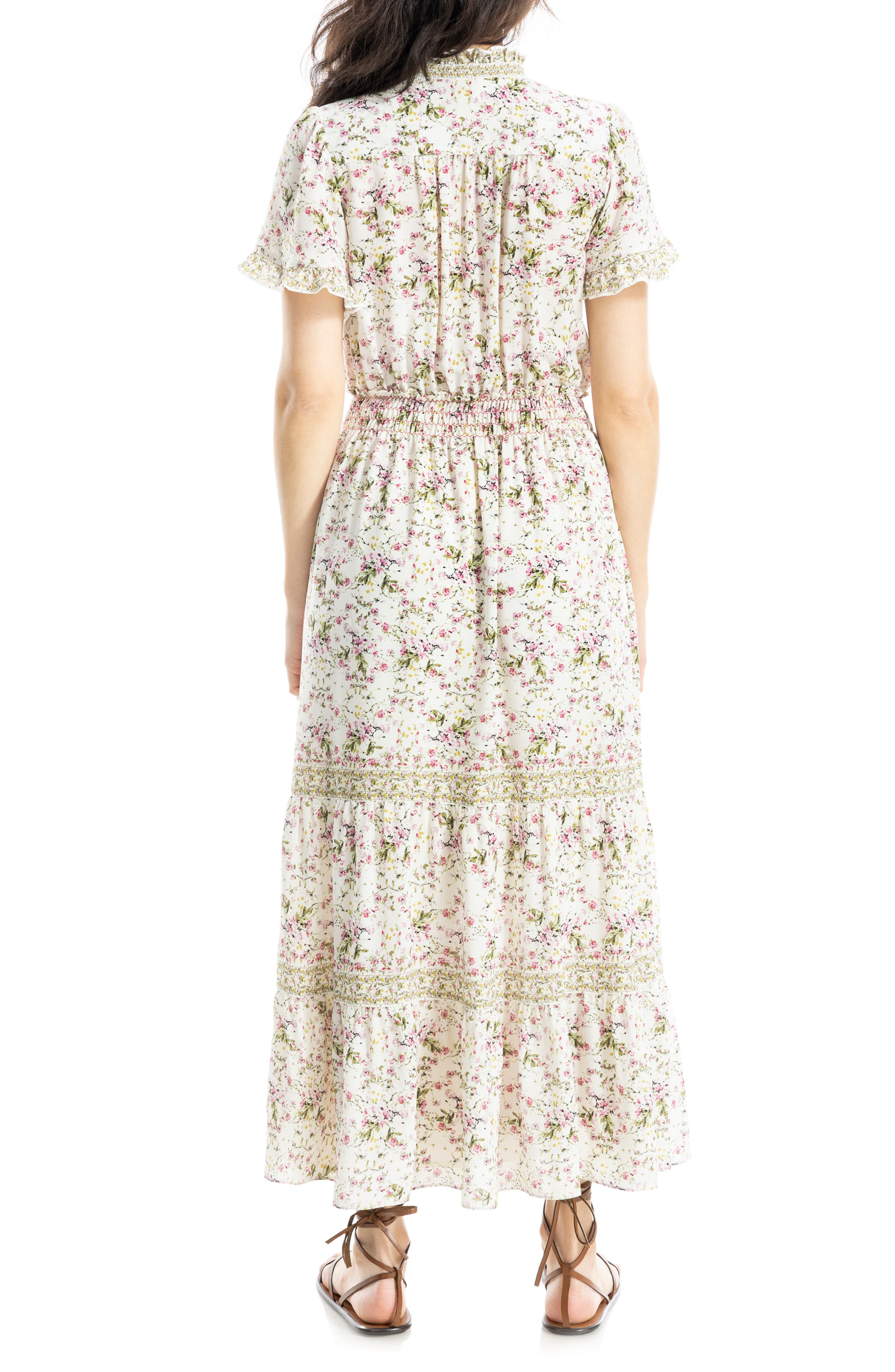 Smocked Flutter Sleeve Maxi Dress - image 2