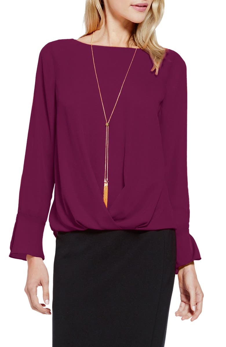 Vince Camuto Bell Cuff High/Low Blouse, Main, color, 