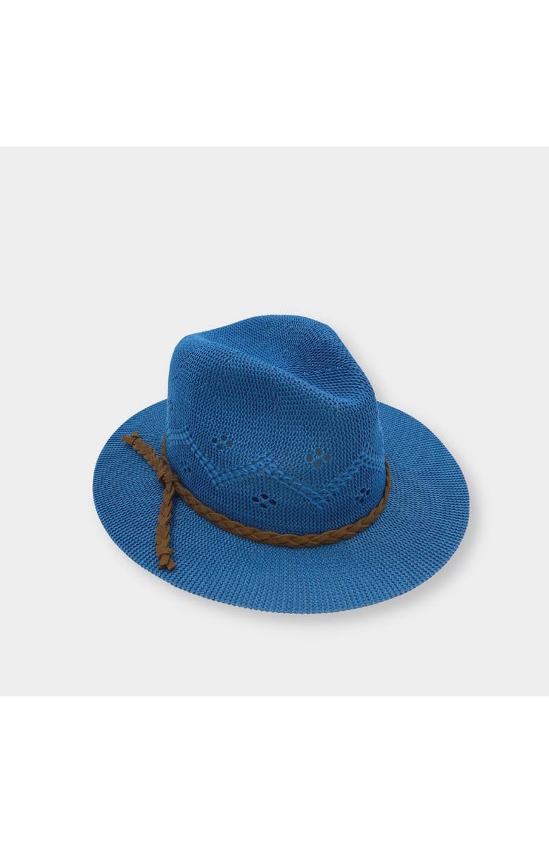 Kanut Sports Whetstone Women's Braided Leather Cord Fedora, Main, color, Turquoise