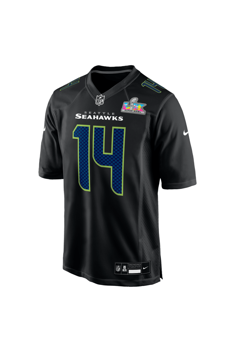 Men's Nike Sam Darnold Black Seattle Seahawks Super Bowl LX Patch Carbon Fashion Game Jersey, Alternate, color, Black