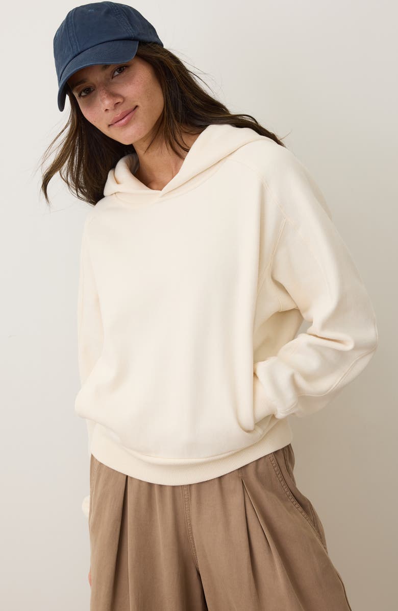 Marine Layer Cloud 9 Fleece Hoodie, Alternate, color, Antique White