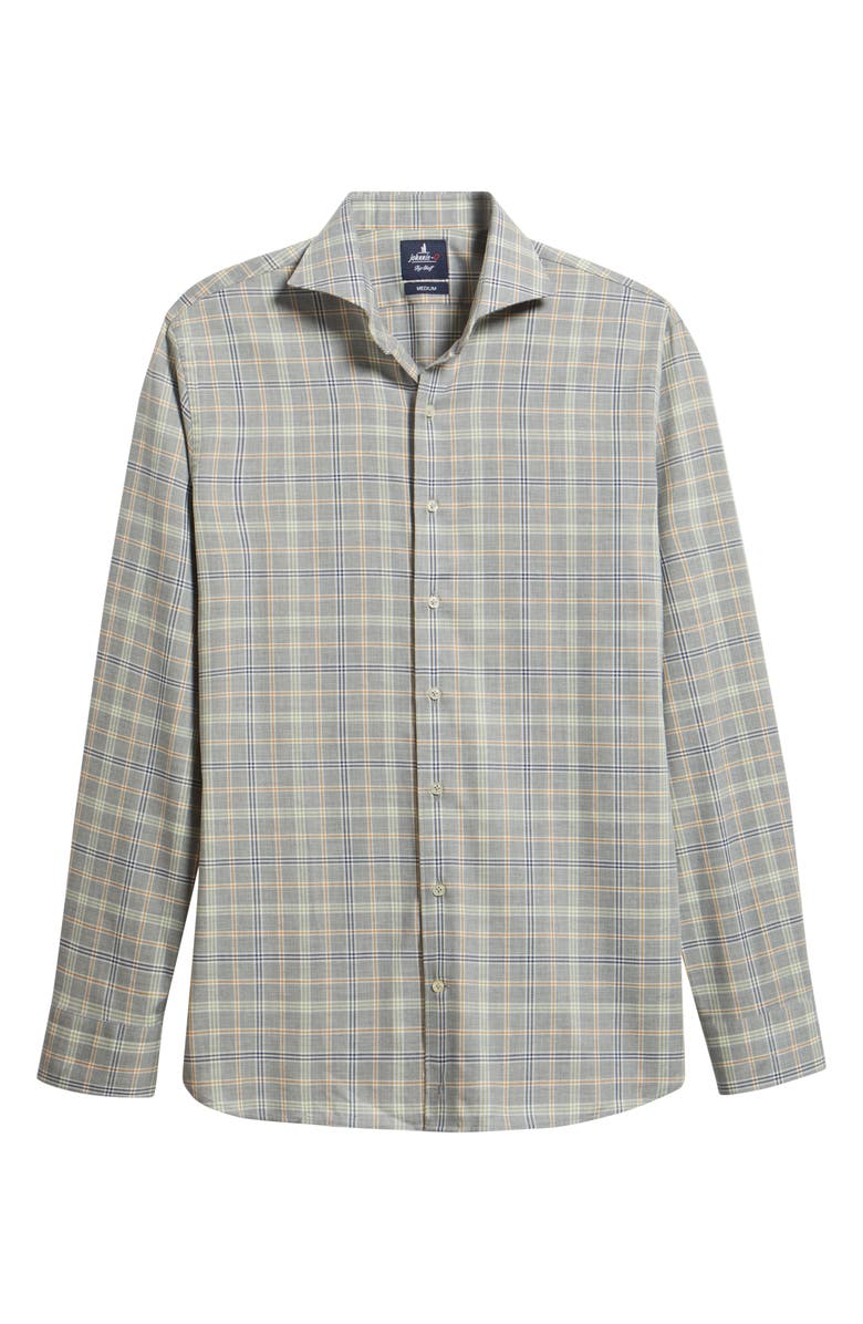 johnnie-O Linnley Check Cotton Button-Up Shirt, Alternate, color, Light Gray