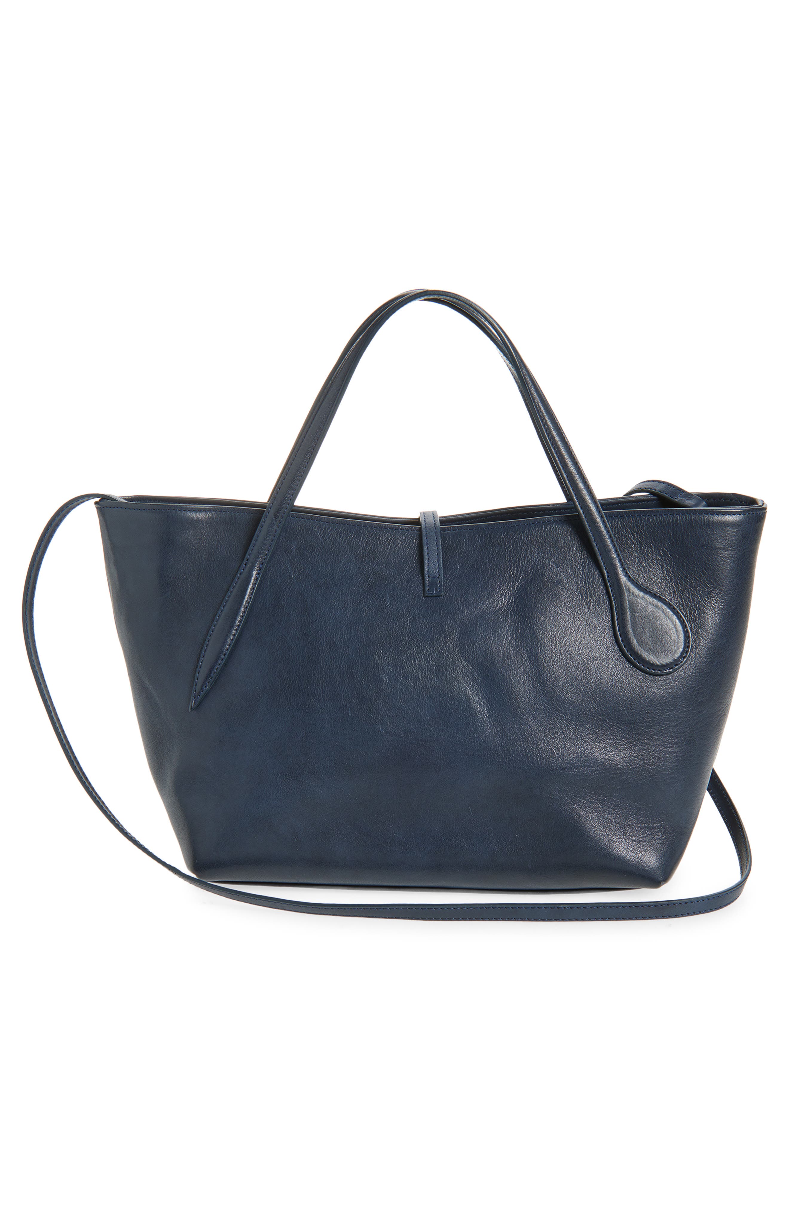LIFFNER Petite Penne Leather Tote, Alternate, color, Navy