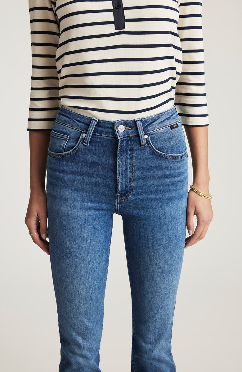 Mavi Jeans Kendra High Waist Straight Leg Jeans, Alternate, color, Mid Brushed Flex Blue