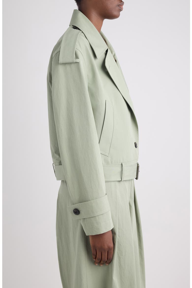 Washed Cotton Poplin Moto Jacket, Alternate, color, PISTACHE