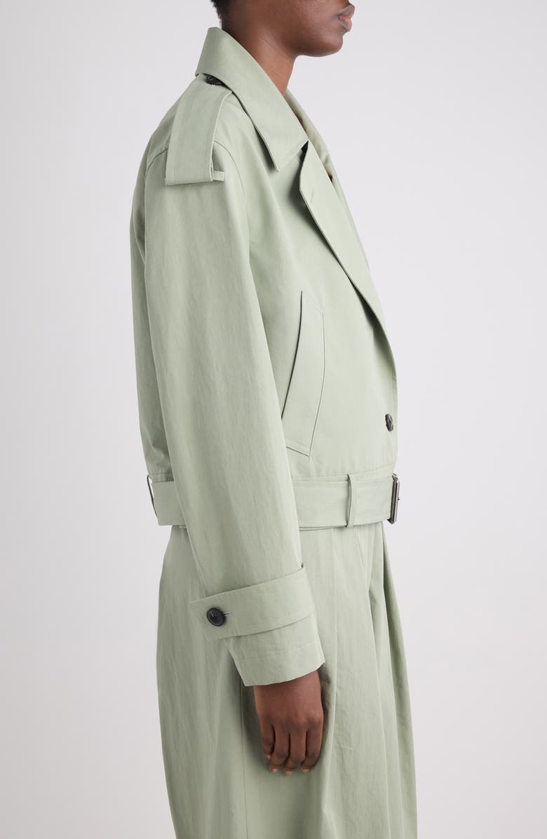 Dries Van Noten Washed Cotton Poplin Moto Jacket, Alternate, color, Pistache